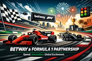 This is fictional image showing betway and formula 1 partnership