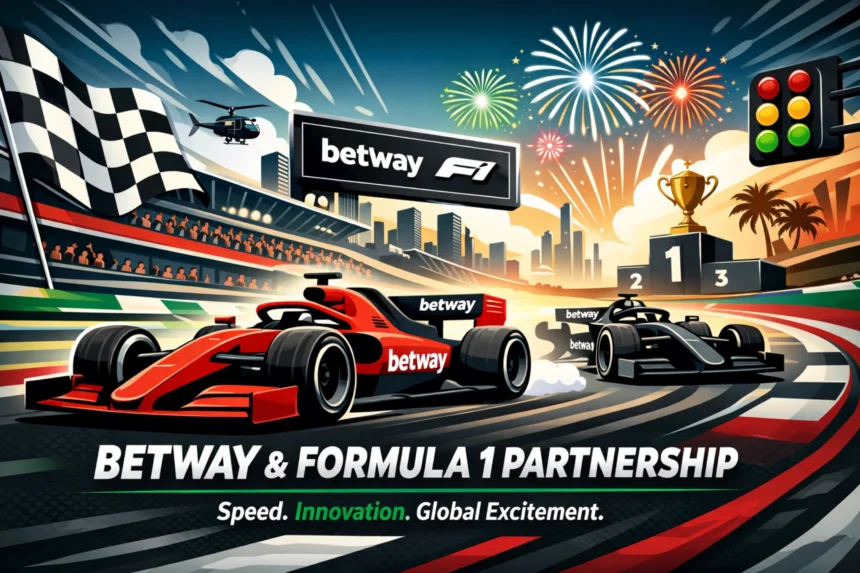 This is fictional image showing betway and formula 1 partnership