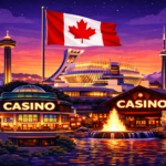 this is fictional vector image of land based casinos in canada