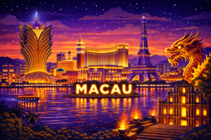 This is fictional image of macau casino industry