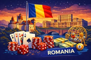 this is a ilustrated image of gambling in romania